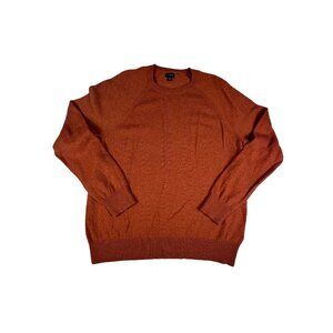 J.Crew RE-IMAGINED PLANET Mens XXL Crewneck Orange Sweater Lambswool Blend Prepp